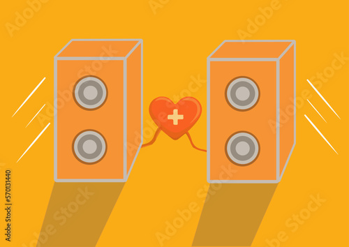 The sound Icon. speaker and music, sound, stereo symbol. flat vector illustration