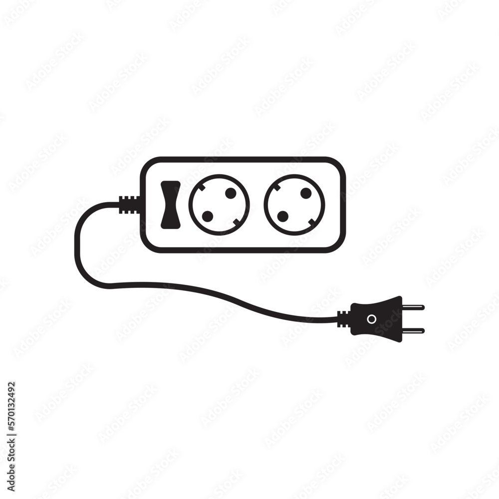 extension cord simple vector icon illustration in flat design extension cord simple vector icon illustration in flat design