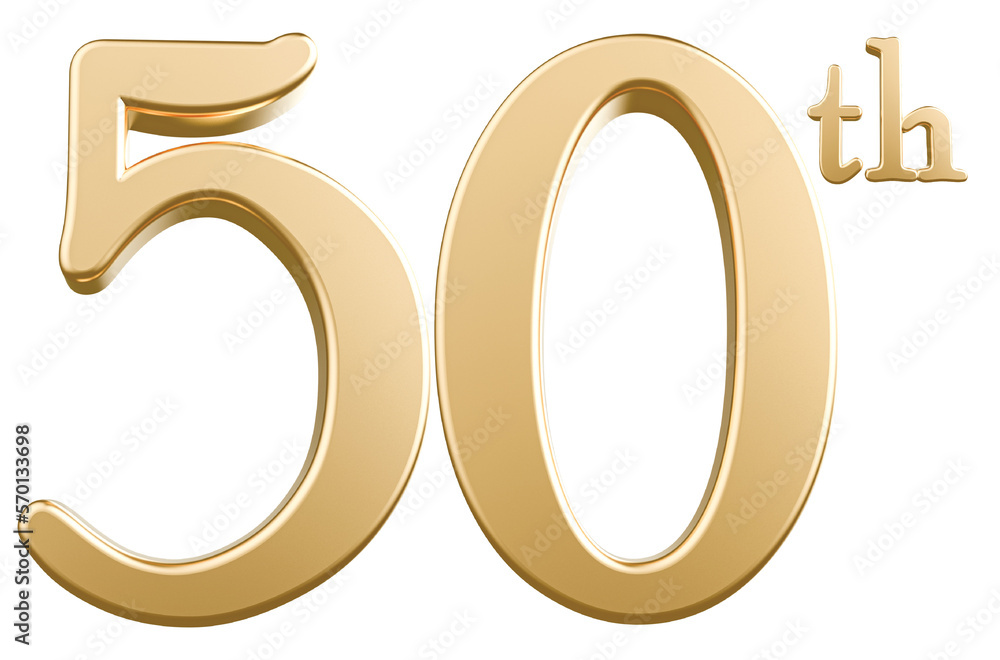 Happy Anniversary 50th year 3d gold number with Generative AI Happy Anniversary 50th year 3d gold number with Generative AI