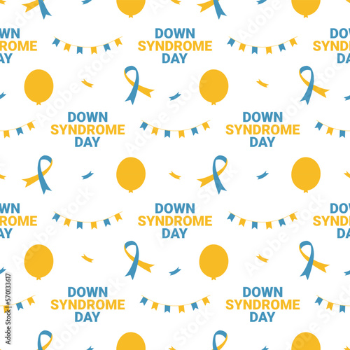 World Down Syndrome Day Seamless Pattern Design in Template Hand Drawn Cartoon Flat Illustration