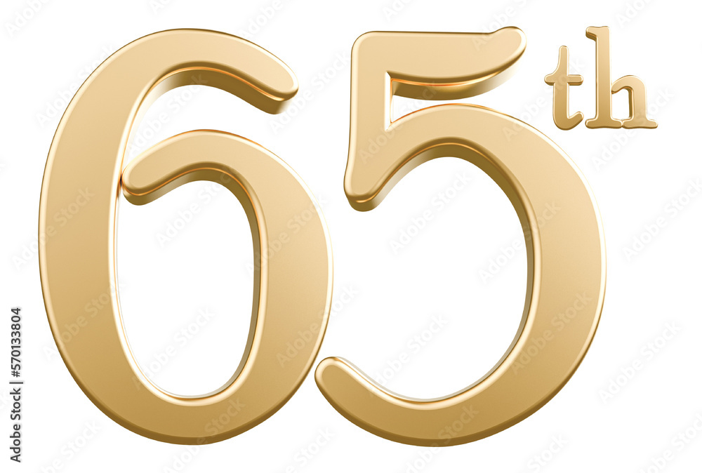 Happy Anniversary 65th year 3d gold number with Generative AI Happy Anniversary 65th year 3d gold number with Generative AI