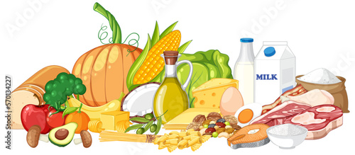 The five food groups isolated