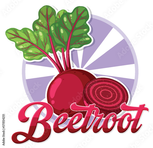 Beetroot banner in cartoon style