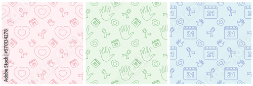 World Down Syndrome Day Seamless Pattern Design in Template Hand Drawn Cartoon Flat Illustration