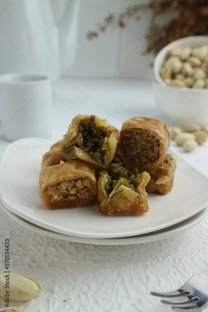 Close-up view of typical Turkish sweets Close-up view of typical Turkish sweets