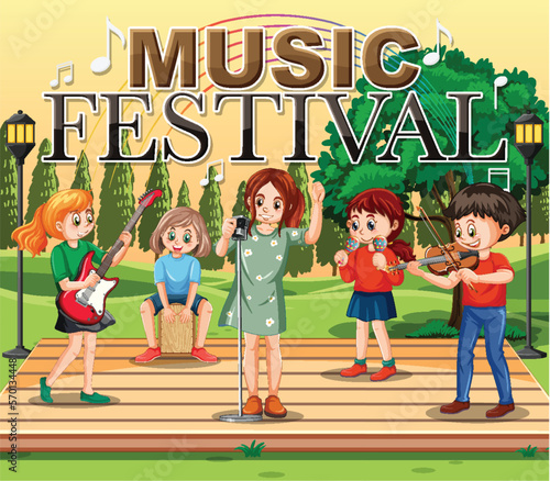 Kids music band at park