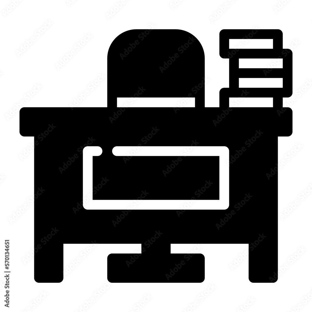 Teacher Desk glyph icon Teacher Desk glyph icon