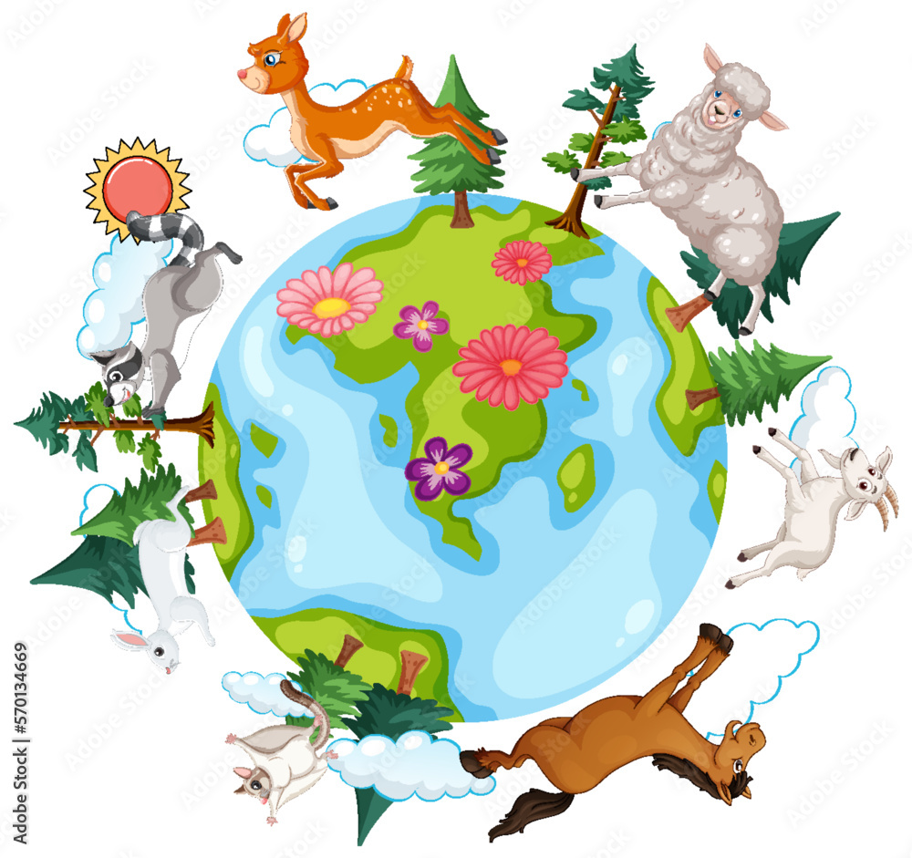 Fototapeta premium Animals on the planet earth