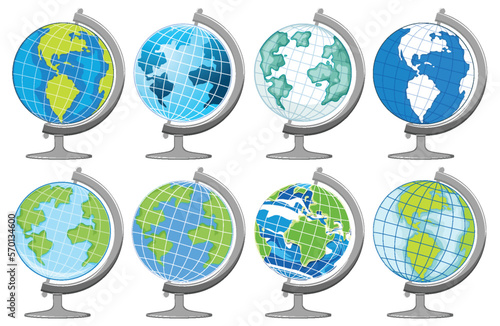 Earth globe models vector