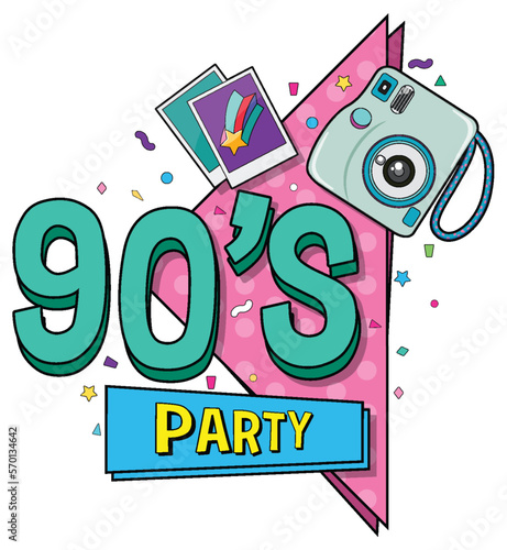 90s party banner template