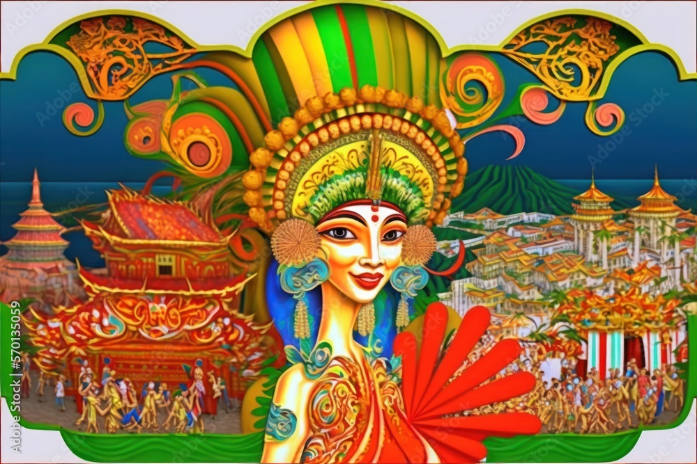 Pessoas fantasiadas de carnaval, carnaval brasileiro no rio de janeiro, destile de carnaval, generative by AI