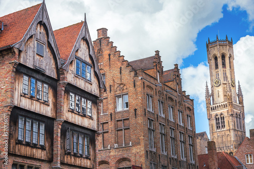 Flemish and ornate architecture of Bruges, Flanders, Belgium