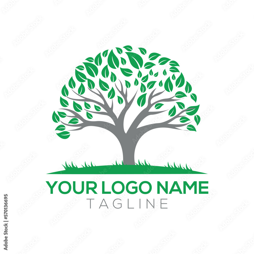 Obraz premium Natural tree icon logo design with vector file.