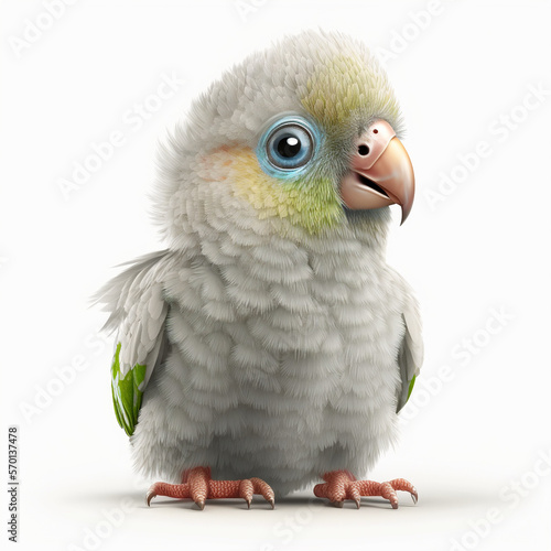 Baby Parrot Isolated on White