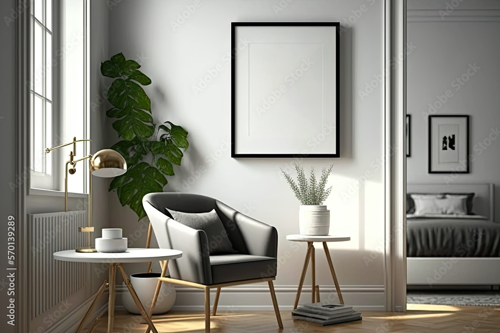 Blank Photo Frame in modern and minimalist room Blank Photo Frame in modern and minimalist room