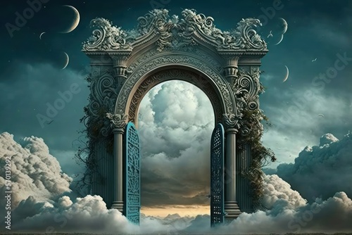Heaven Door, portão do paraíso, paradise, god, casa de deus, generative by AI