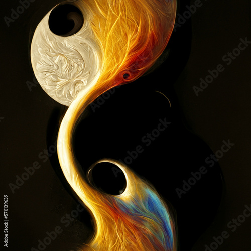 yin yang symbol with gold