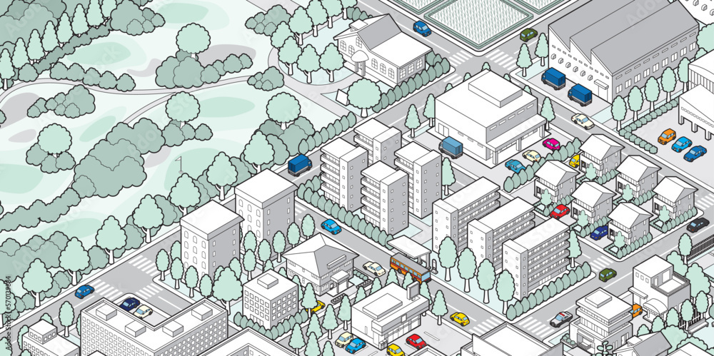 街並みの立体図. 都市の景観. 街並みの立体図. 都市の景観.