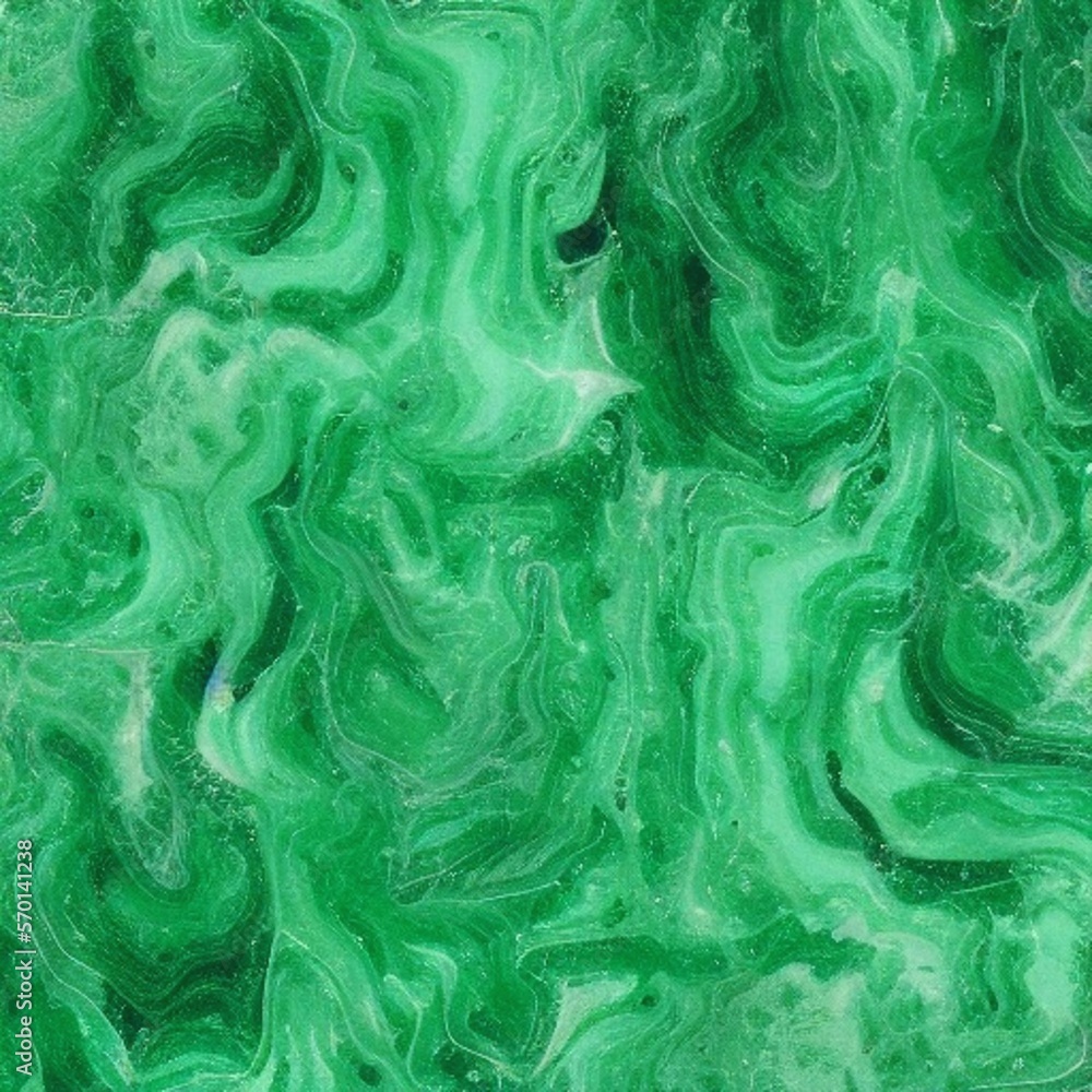 Green Marble Swirl Generative Art Background