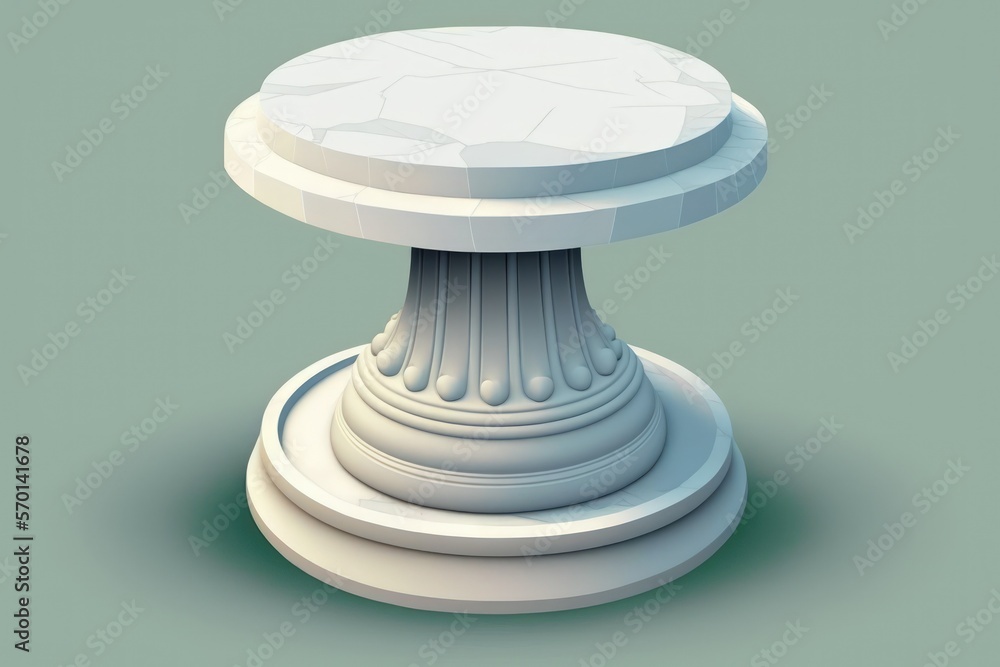 pedestal with white marble for goods display is gone. Generative AI pedestal with white marble for goods display is gone. Generative AI