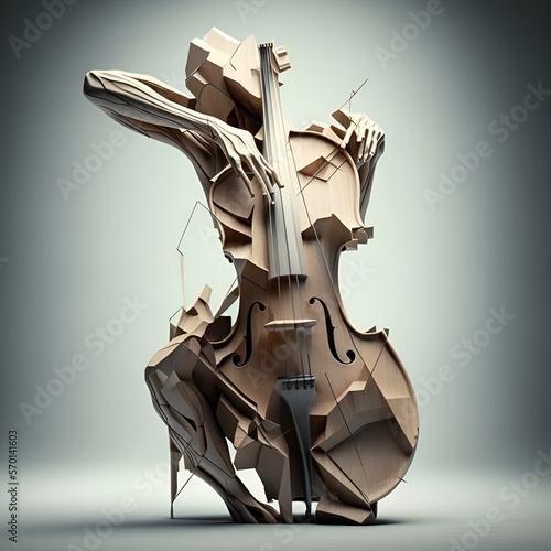 guitar and music, female symbolizing the form of a cello