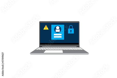 detect phishing by padlock and protection system technology abstract. laptop safety and privacy innovation background.