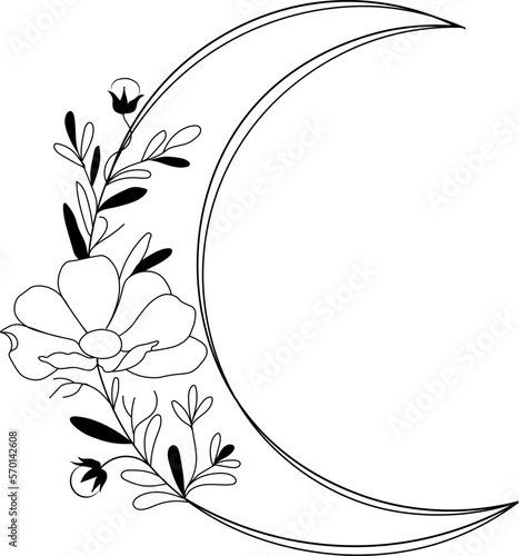Flower Line Art Frame