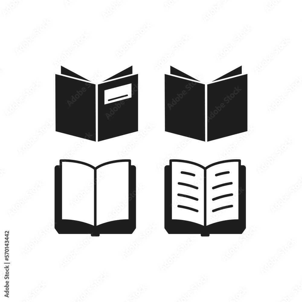 Set of 4 open book icon Set of 4 open book icon