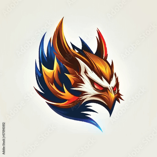 Mascot logo, gym, fitness, eagle head, sport and gaming logo