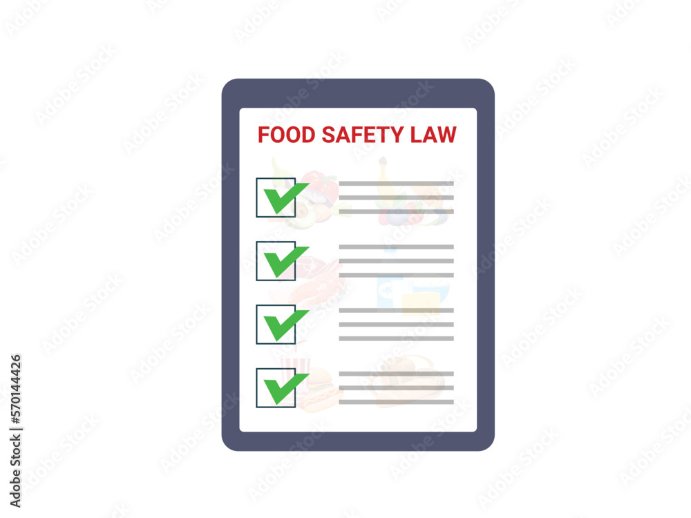 Vecteur Stock Food safety management system document and safety of