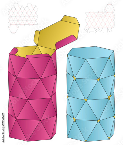 Box packaging die cut template design. 3d mock-up