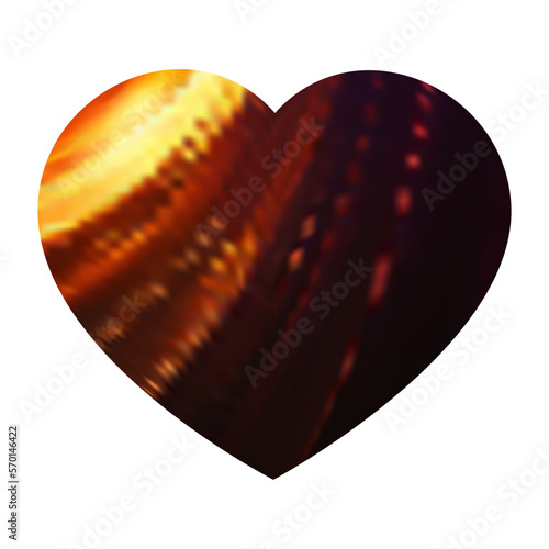 One red heart icon, valentine. Symbol of love, romantic confession for Valentine's day. Large heart shape, bright holiday lights. Element with reflection and glow for holiday. Vector.