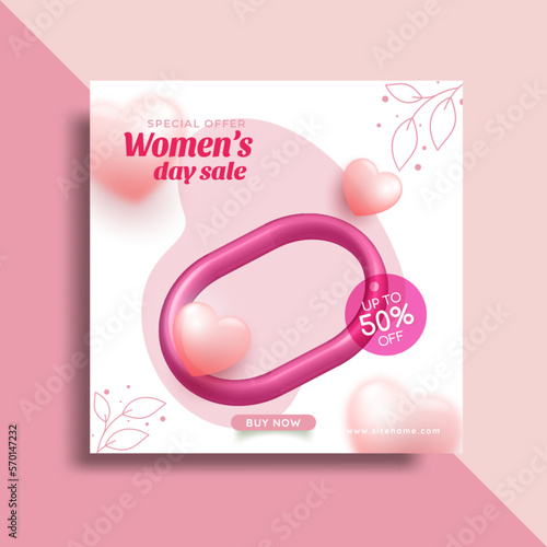International women's day sale social media post template