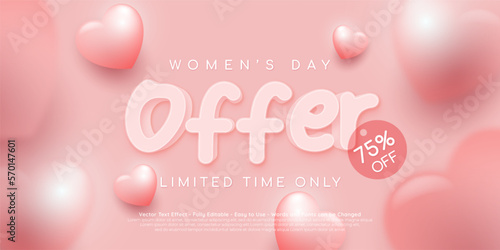 Awesome banner celebrate women's day sales background