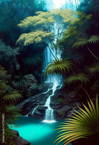 cascade dans la jungle