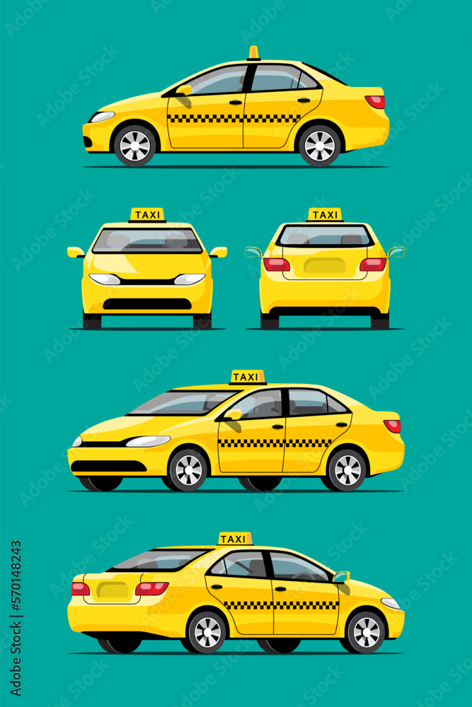 Yellow Taxi car service transport vector illustration Yellow Taxi car service transport vector illustration