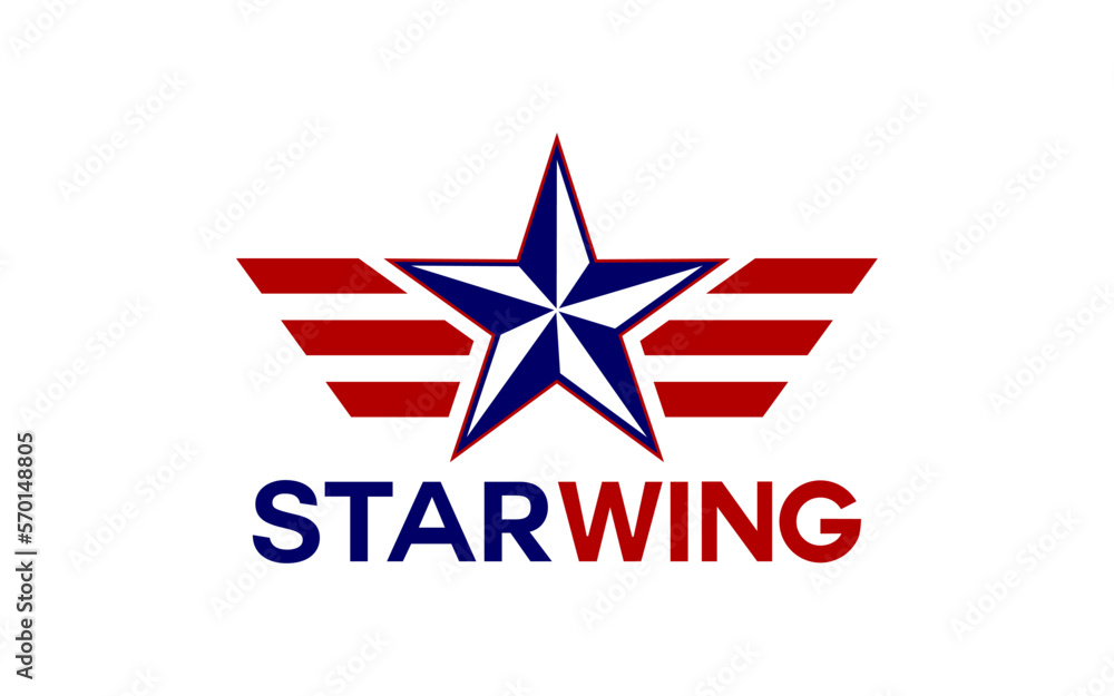Obraz premium Star with wings logo design template