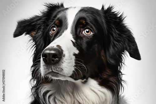 Dog portrait on a white background. ia generate © MoniStock