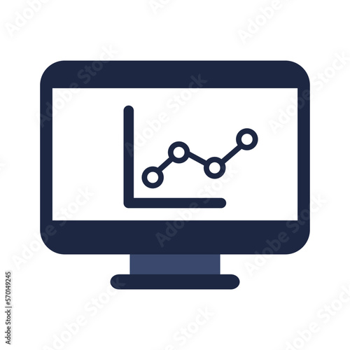 blue and white isolate trade online business financail flat icon elements vector