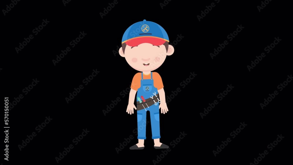 Animated Cartoon Mechanic character Animated Cartoon Mechanic character