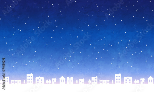 雪降る街並みのベクターイラスト背景