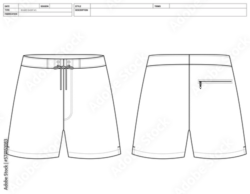 Customizable Shorts Vector Illustration, Pant Template, Flats Sketch, Clip Art Technical Fashion Flats Sketch High Quality Vector Outline, Dress Pants Adobe Illustrator, Board Shorts Technical Drawing