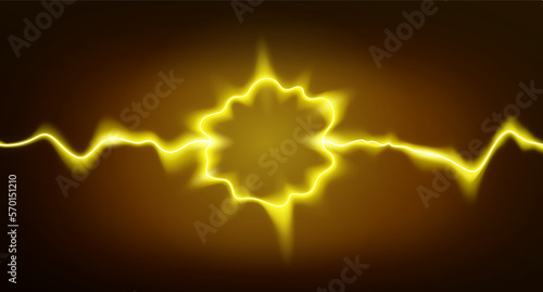 Brown-ochre background, energetic yellow lines forming an unstable circle in the center, backdrop for banners, posters or leaflets, business, advertising and websites. Vector illustration