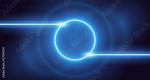 Abstract blue background with neon glowing lines, backdrop for banners, posters or flyers, signage and business, advertising and websites, presentations and marketing, social networks. Vector