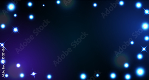 Fototapeta Naklejka Na Ścianę i Meble -  Dark blue and purple background with shiny stars and balls. Backdrop for banners, posters or flyers, signage and business, advertising and websites, covers for social networks. Vector