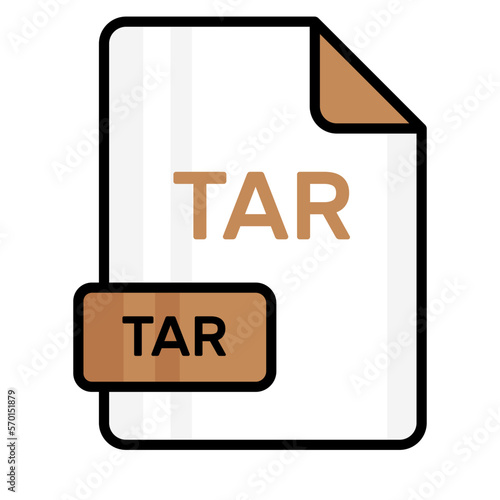 An amazing vector icon of TAR file, editable design