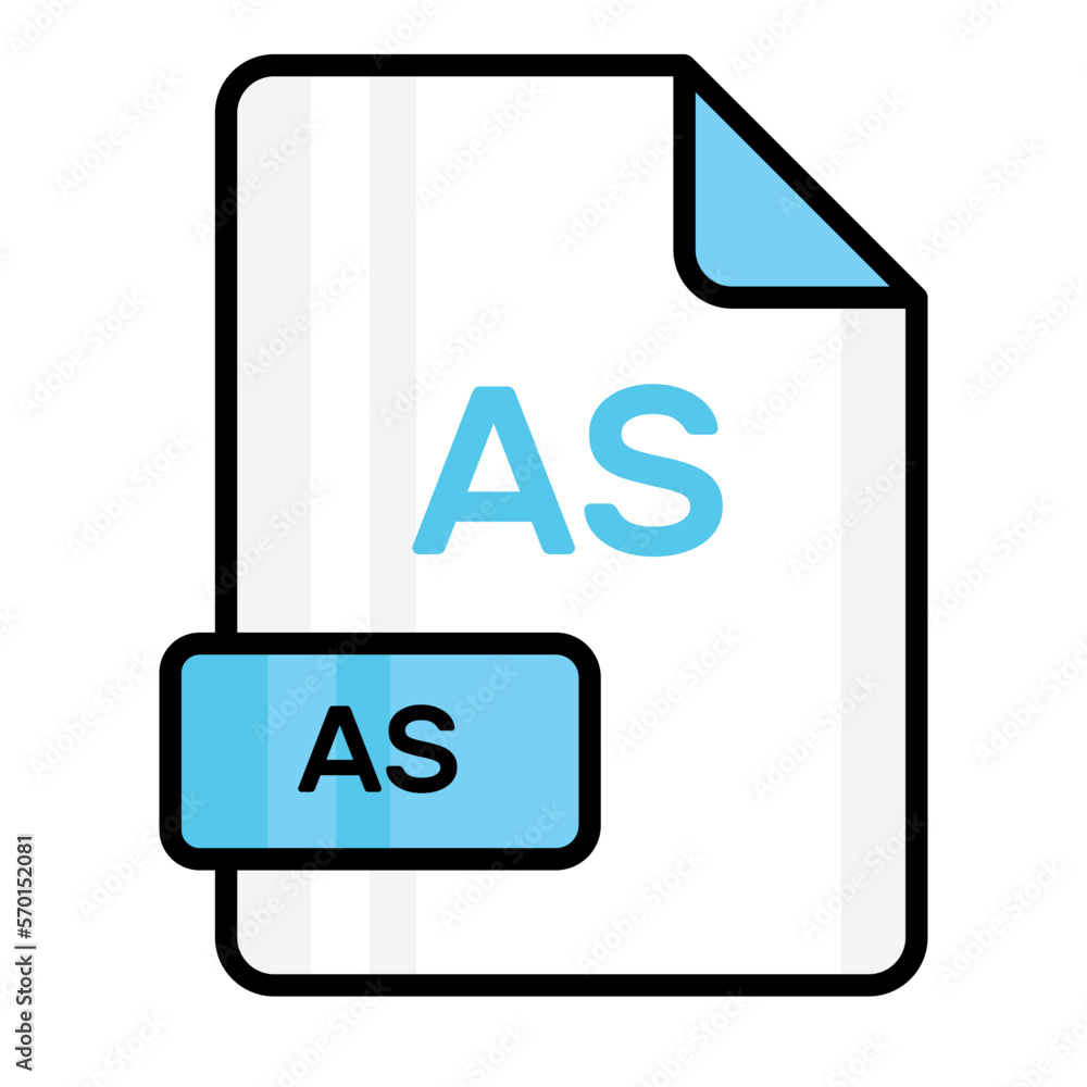 An amazing vector icon of AS file, editable design An amazing vector icon of AS file, editable design