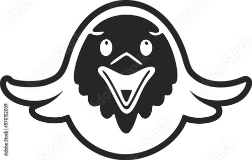 Black and white Basic logo with Attractive and cute eagle. photo