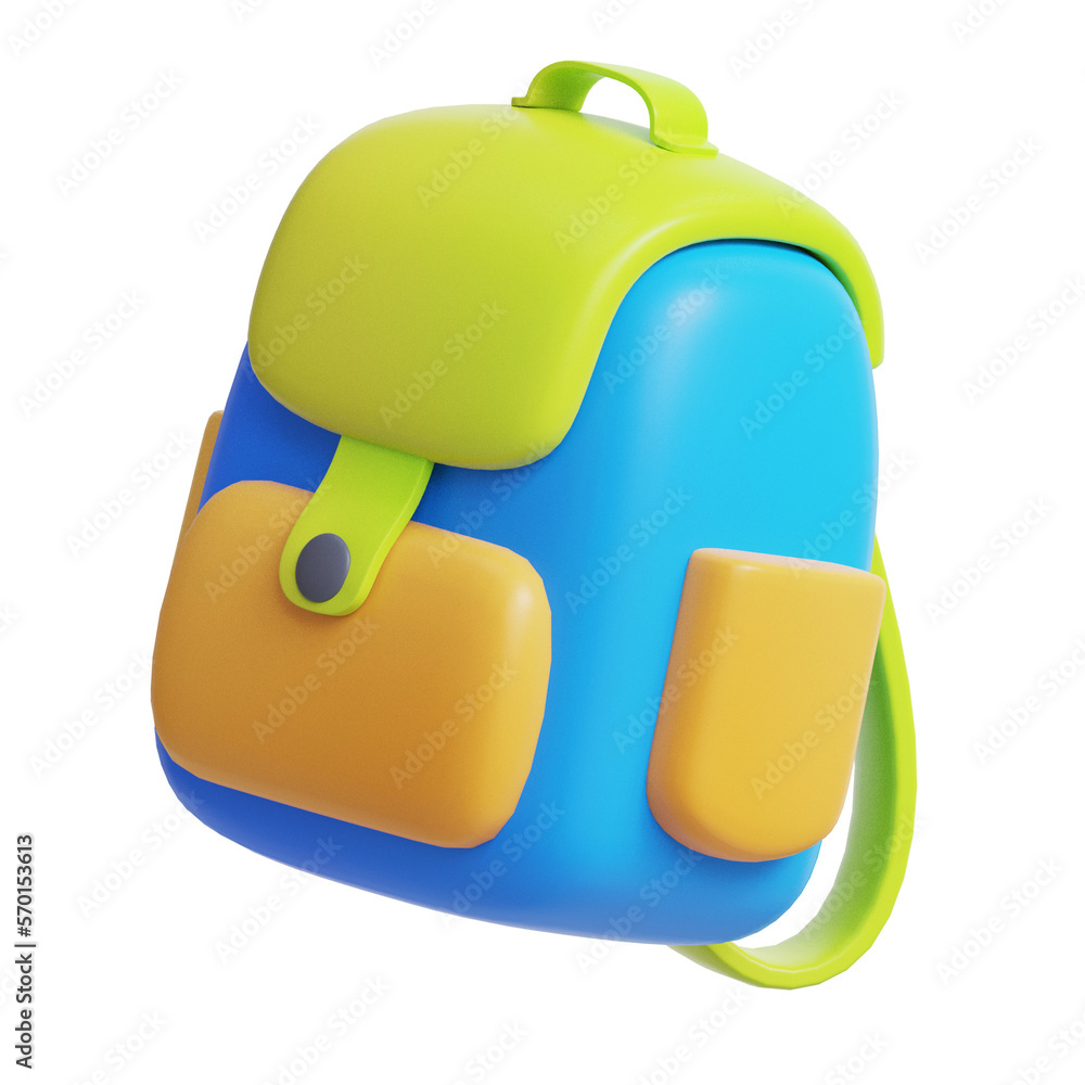 School bag 3D Icon School bag 3D Icon