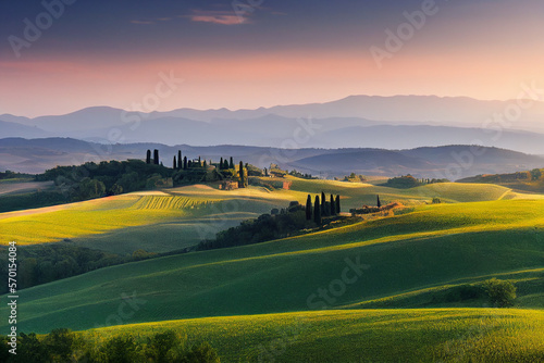 Wallpaper of tuscany landscape. Generative ai